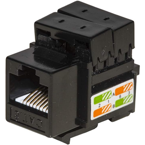 INSERTO JACK NON SCHERMATO RJ45 8 POLI CAT 6 PER RETI NERO S OUT